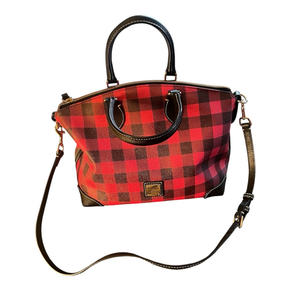 Dooney & Bourke Tucker Darcy Satchel Red Black Buffalo Plaid